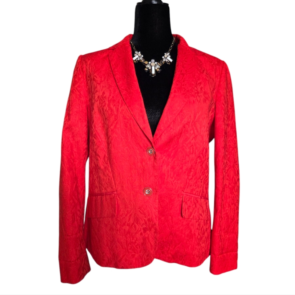 7th Avenue New York & Company Orange Button-Down Tailored Jacket - Size 12 - Picture 3 of 17